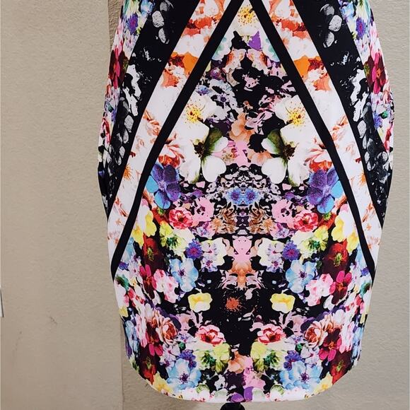 BOSTON PROPER floral mesh midi‎ bodycon dress size 4 small - Picture 4 of 8